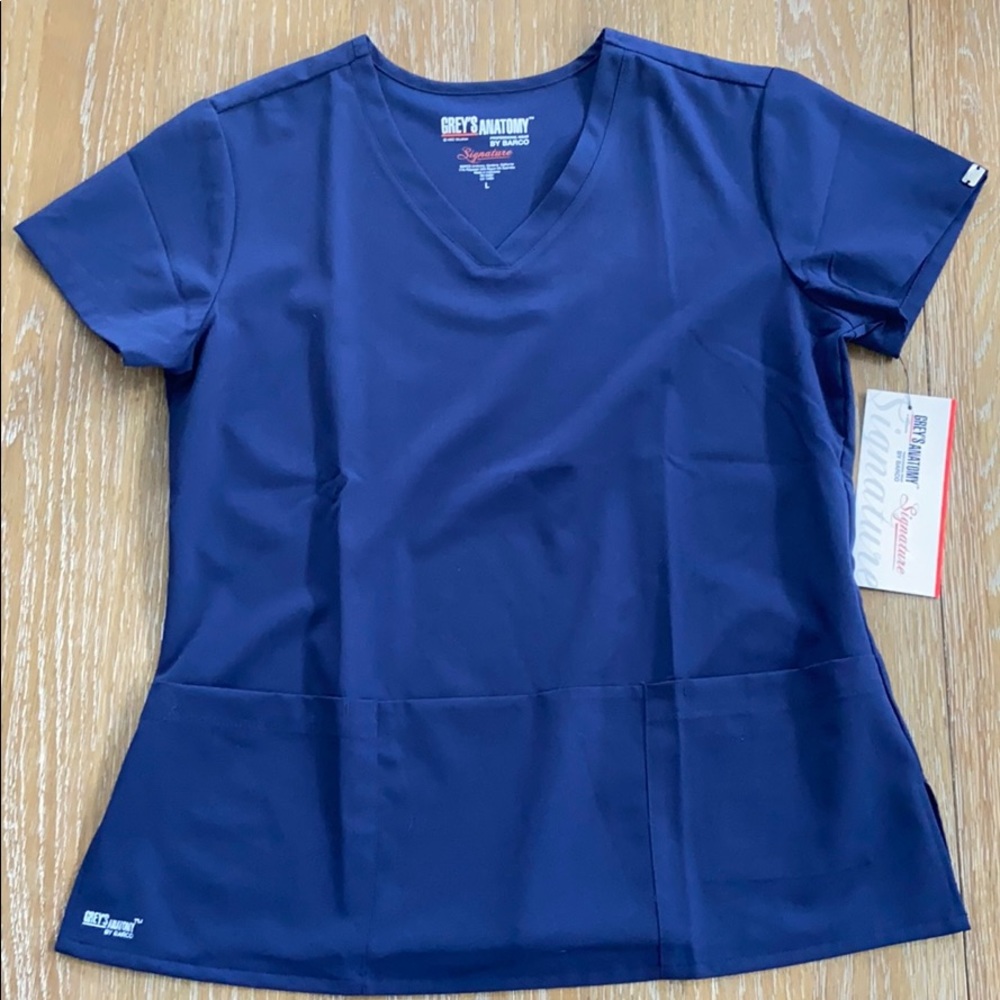 New scrub top,Greys Anatomy,Signature,Navy Blue.